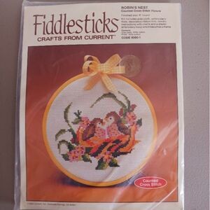 Vintage Fiddlesticks “Robin’s Nest” Counted Cross Stitch 1982 Crafts By Current